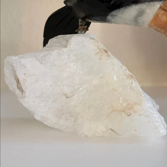 Vintage Brazilian Gemstone Toucan Bird Carving Quartz Base Onyx Calcite - Picture 6 of 15